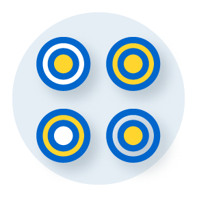 illustration of four radio buttons with different shading